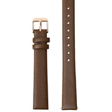 Genuine Leather Watch Strap 14mm - Rose Gold (Espresso)