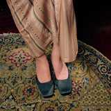 Seniya Square Toe Heels (Black)