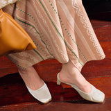 Seniya Square Toe Heels (Ash)