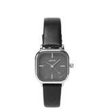 Genuine Leather Watch Strap 14mm - Silver (Black)
