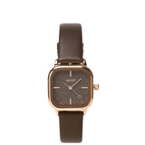 Genuine Leather Watch Strap 14mm - Rose Gold (Espresso)