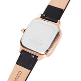 Genuine Leather Watch Strap 14mm - Rose Gold (Black)