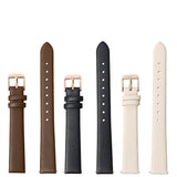 Genuine Leather Watch Strap 14mm - Rose Gold (Espresso)