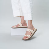 Nova Double Strap Sandals (Beige)