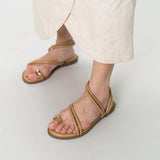Ariana Strappy Toe Ring Sandals (Caramel)