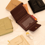 Viean Quilted Top Zip Mini Wallet (Maroon)