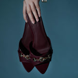 Beatrice Knot Slip Ons Ballerina & Flats (Maroon)