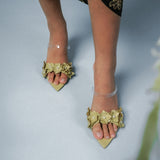 Vivienne Floral Heels (Mustard)