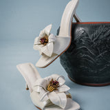 Reese Floral Sandals Heels (White)