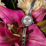 Yuna Rhinestone Analog Watch (Silver)