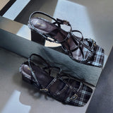 Alana Strappy Block Heels (Espresso)