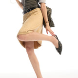 Remi Pleated Slip On Kitten Heels (Charcoal)