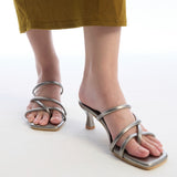 Gianna Strappy Heels (Silver)