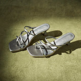 Gianna Strappy Heels (Silver)