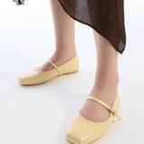 Leandra Mary Jane Ballerina Flats (Light Yellow)