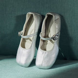 Maura Mary Jane Ballerina Flats (Silver)