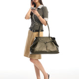Rhea Linear Tote Bag (Dark Green)