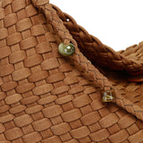 Jenn Matte Woven Shoulder Bag (Brown)