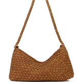 Jenn Matte Woven Shoulder Bag (Brown)