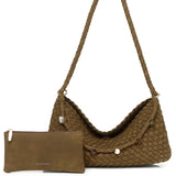Jenn Matte Woven Shoulder Bag (Coffee)