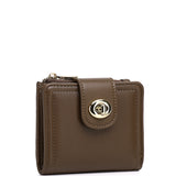 Lizzy Turn-Lock Top Zip Mini Wallet (Coffee)