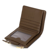 Lizzy Turn-Lock Top Zip Mini Wallet (Coffee)