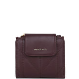 Viean Quilted Top Zip Mini Wallet (Maroon)