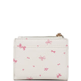 Tie A Ribbon Top Zip Mini Wallet (Beige)