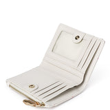 Tie A Ribbon Top Zip Mini Wallet (Beige)