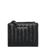 Billie Woven Top Zip Wallet (Black)