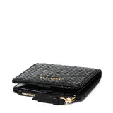 Billie Woven Top Zip Wallet (Black)