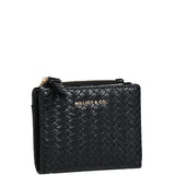 Billie Woven Top Zip Wallet (Black)
