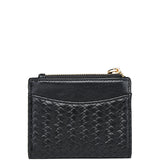 Billie Woven Top Zip Wallet (Black)