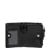 Billie Woven Top Zip Wallet (Black)