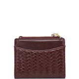 Billie Woven Top Zip Wallet (Burgundy)