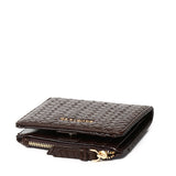 Billie Woven Top Zip Wallet (Espresso)
