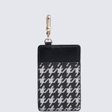 Jess-Houndstooth-Print Card Holder (Black)