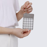 Jess-Houndstooth-Print Card Holder (Grey)
