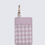 Jess-Houndstooth-Print Card Holder (Pink)