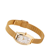 Amanda Stainless Steel Mesh Strap Watch (Gold)