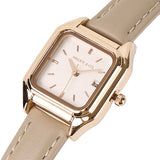 Kaytie Rose Gold Leather Analog Watches (Beige)