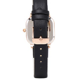 Adelie Rose Gold Leather Analog Watches (Black)