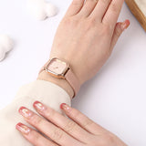 Adelie Rose Gold Leather Analog Watches (Nude)
