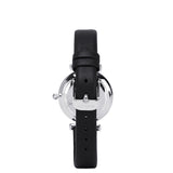 Cece Fleur Analog Leather Strap Watch (Black)