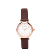 Cece Fleur Analog Leather Strap Watch (Coffee)