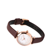 Cece Fleur Analog Leather Strap Watch (Coffee)