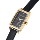 Raven Leather Analogue Watch (Black)