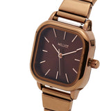 Ainsley II Stainless Steel Strap Shift Watch (Coffee)