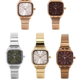 Ainsley II Stainless Steel Strap Shift Watch (Coffee)