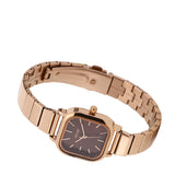 Ainsley II Stainless Steel Strap Shift Watch (Rose Gold)